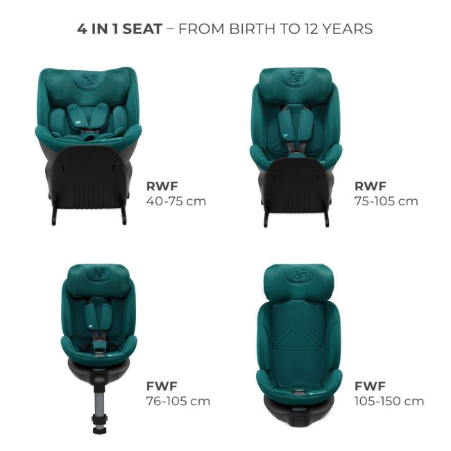SCAUN AUTO KINDERKRAFT XRIDER 2 I-SIZE 40-150 CM GREEN VIVKCXRID02GRE0000