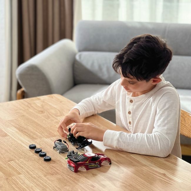 SILVERLIT EXOST BUILD 2 DRIVE MASINUTA RC ROSIE VIV7530-20700_ROSU