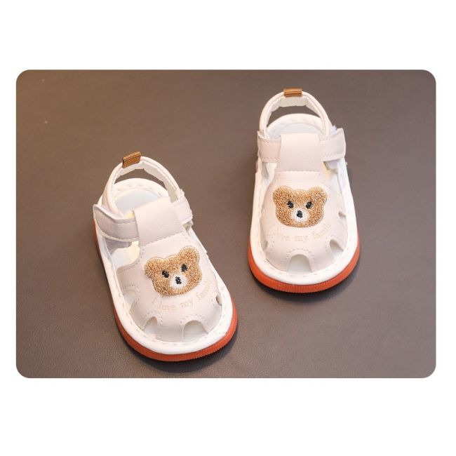 Sandalute ivoire cu piuitoare - bear family md2025su13-3-sa45