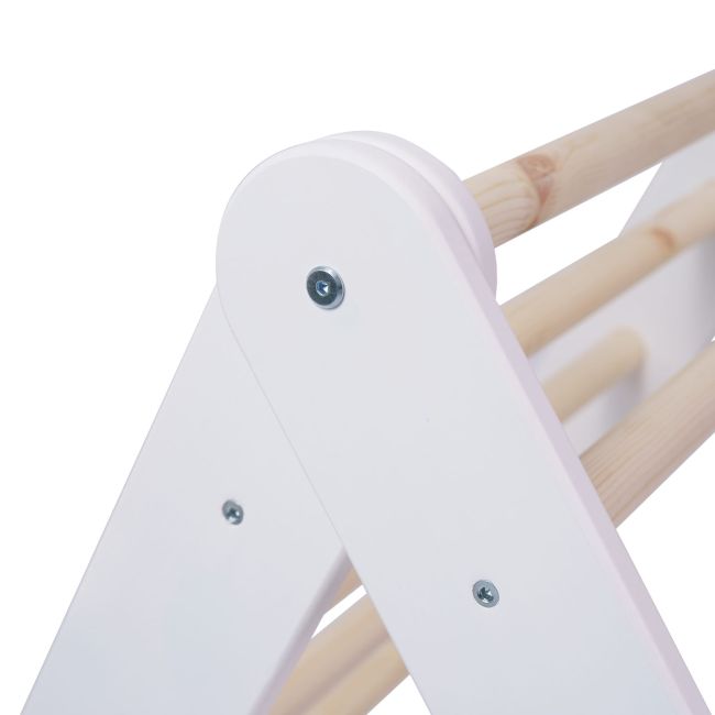 Scara Din Lemn Pentru Copii - Triunghi De Catarare Tip Pikler Montessori, Alb, Meowbaby Pjbwtd001