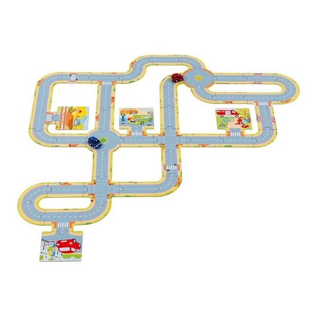 Circuit de podea cu 2 masinute die cast incluse - okegoki57422
