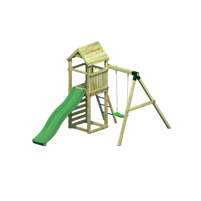 Complex de joaca din lemn fungoo® gaia t1s 04720pk (natur) - okefu04720pk