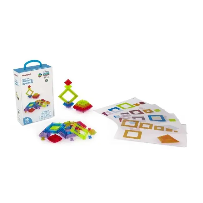 Joc de constructii cu piese translucide piramide - okeml32174