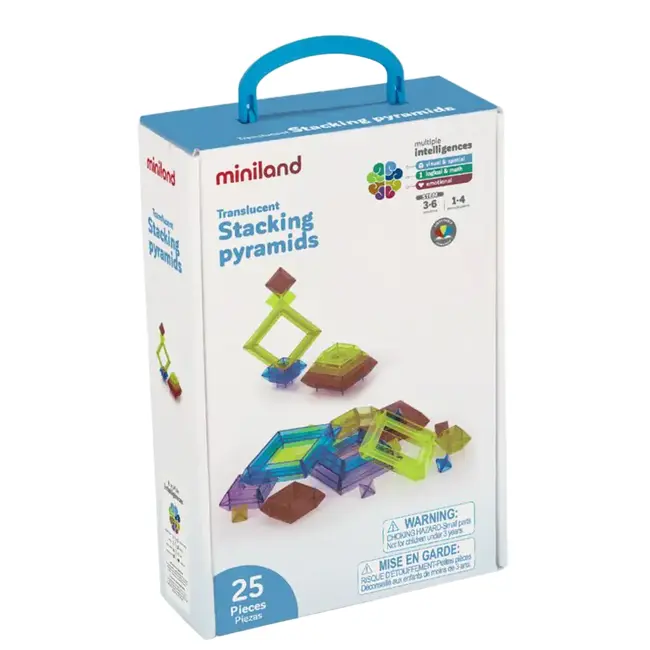 Joc de constructii cu piese translucide piramide - okeml32174