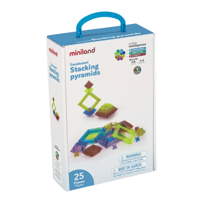Joc de constructii cu piese translucide piramide - okeml32174