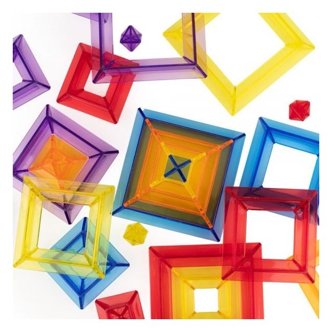 Joc de constructii cu piese translucide piramide - okeml32174