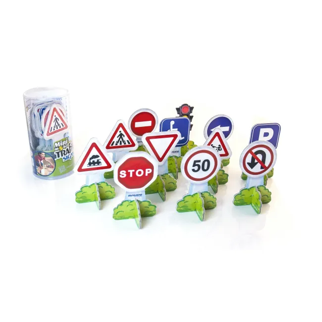 Set 12 semne de circulatie mini - miniland - okeml27461