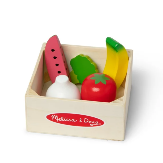 Set de joaca din lemn pentru jocuri de rol fructe si legume - okemd95209