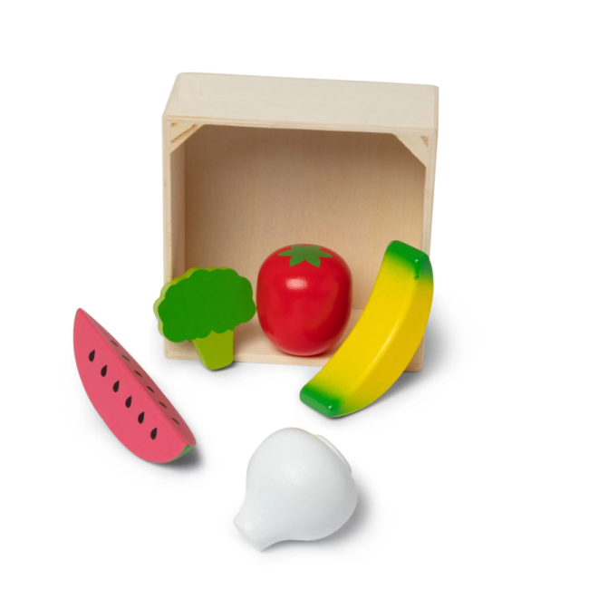 Set de joaca din lemn pentru jocuri de rol fructe si legume - okemd95209