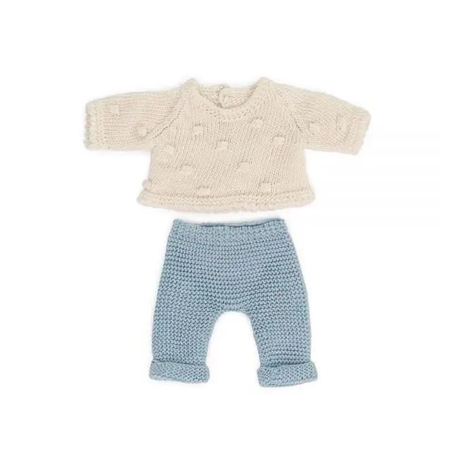 Set imbracaminte pantaloni si pulover pentru papusa 21 cm - okeml31686