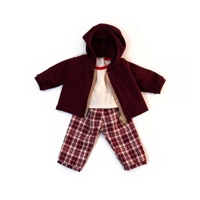 Set imbracaminte vreme rece pentru papusa baiat 38 cm brown - okeml31557