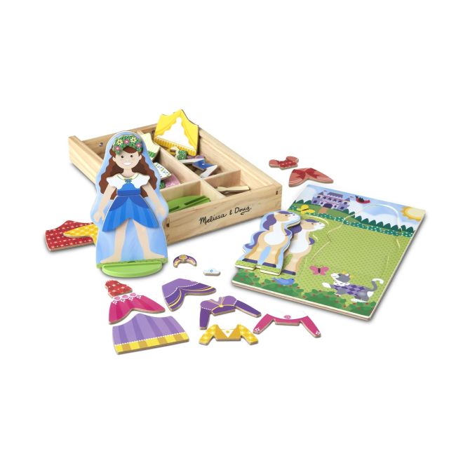 Set magnetic de imbracat printesa si calutul - melissa & doug - okemd30321