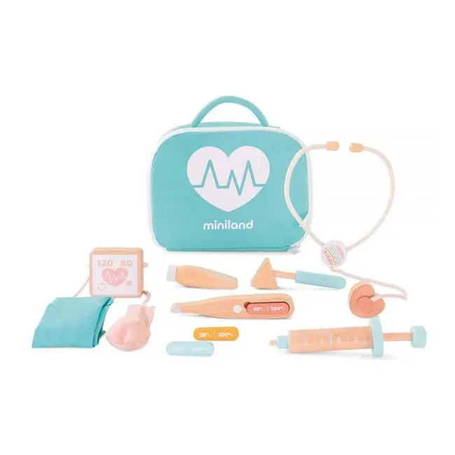 Trusa medicala de jucarie din lemn si textil - okeml94063