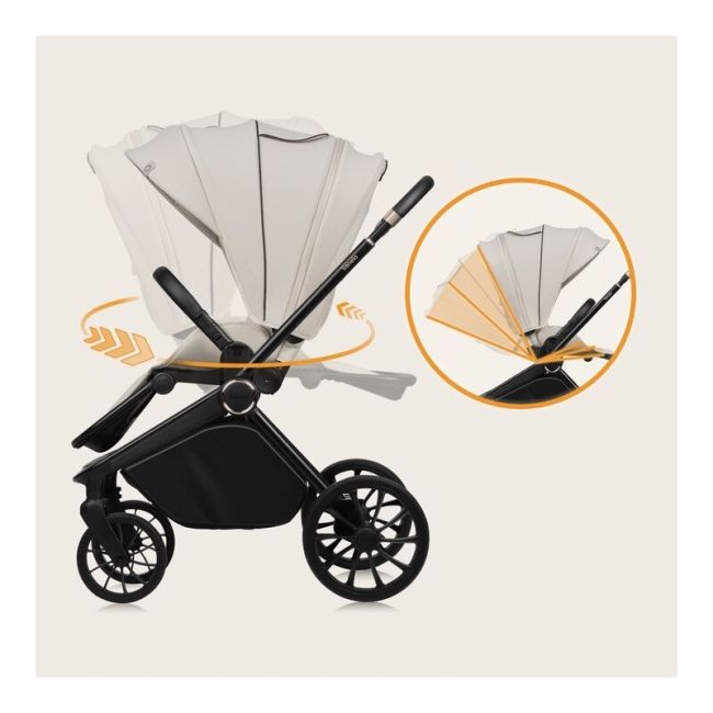 Carucior 2 in 1, Lionelo, Mika Plus, Cadru din aluminiu, Cu landou intarit si salteluta moale, Reversibil, Cu sistem de ventilatie 3D, Cu accesorii, Pana la 22 kg, Conform cu EN1888-1 EN1888-2, EN1466, Bej BYNLO-MIKA_PLUS_2IN1_BEIGE_SAND