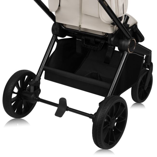 Carucior 2 in 1, Lionelo, Mika Plus, Cadru din aluminiu, Cu landou intarit si salteluta moale, Reversibil, Cu sistem de ventilatie 3D, Cu accesorii, Pana la 22 kg, Conform cu EN1888-1 EN1888-2, EN1466, Bej BYNLO-MIKA_PLUS_2IN1_BEIGE_SAND