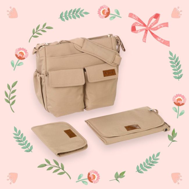 Geanta pentru mamici, Jane, Cu 2 buzunare exterioare, Cu multiple compartimente, Cu saltea de infasat inclusa, 44 x 34 cm, Conform cu standardul de securitate europeana EN 71-3:2019, Sesame BYN8420421091722