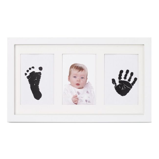 Kit rama foto tripla, Jane, Cu cerneala pentru manuta si piciorus, Non-toxic, White BYN8420421091555