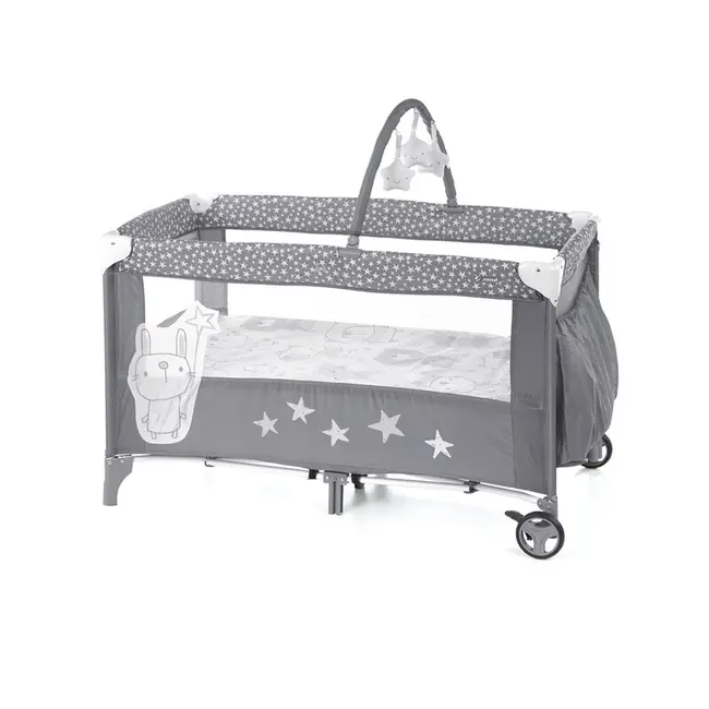 Patut pliant, Jane, Duo Level, Cu roti, Cu arcada cu jucarii, Geanta de transport, Cu doua nivele, Conform standardelor europene EN 716-1:2017+AC:2019EN 16890:2017 + A1:2021, Star BYN8420421078839
