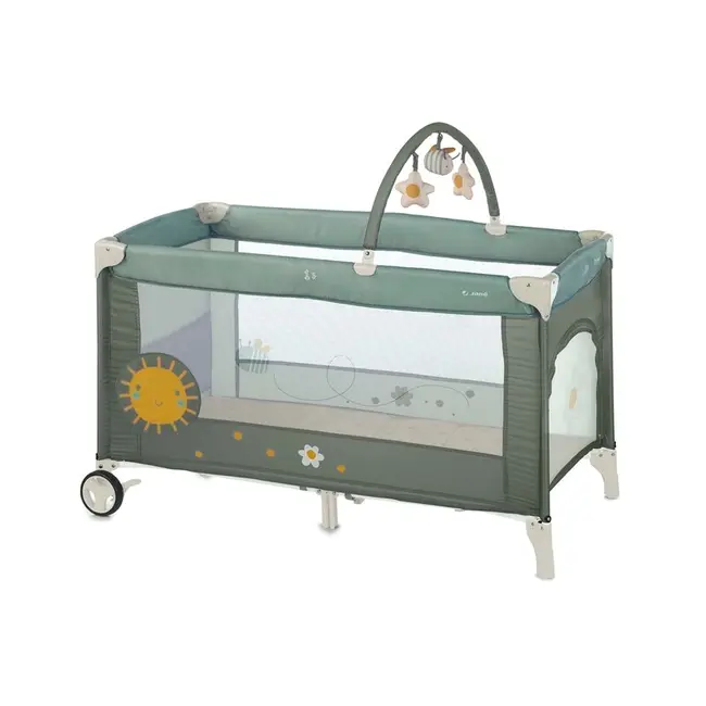 Patut pliant, Jane, One Level, Cu roti, Cu arcada cu jucarii, Geanta de transport, Cu un nivel, Conform standardelor europene EN 716-1:2017+AC:2019EN 16890:2017 + A1:2021, Botanic BYN8420421089880