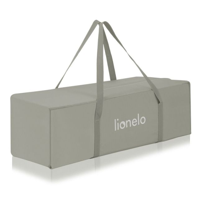 Patut pliant, Lionelo, Flower, Cu doua nivele, Cu arcada, Geanta transport, Masuta de infasat, Bara cu jucarii, Fereastra laterala, 120x60 cm, Conform cu standardele europeane de securitate EN 716 si EN12221, Cappuccino BYNLO-FLOWER_CAPPUCCINO