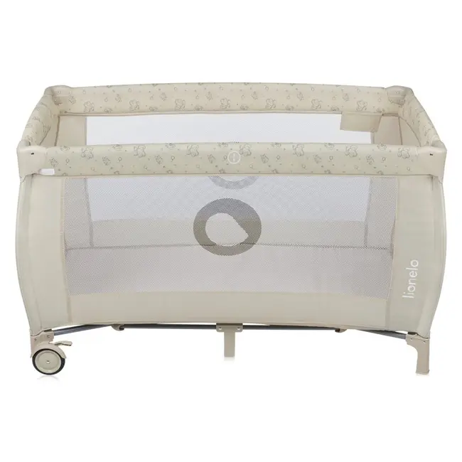 Patut pliant, Lionelo, Sven Plus, 120x60 cm, Cu doua nivele, Cu arcada jucarii, masuta de infasat, vibratii, melodii, conform cu standardele europeane de securitate EN716 si EN12221, Bej Latte BYNLO-SVEN_PLUS_BEIGE_LATTE