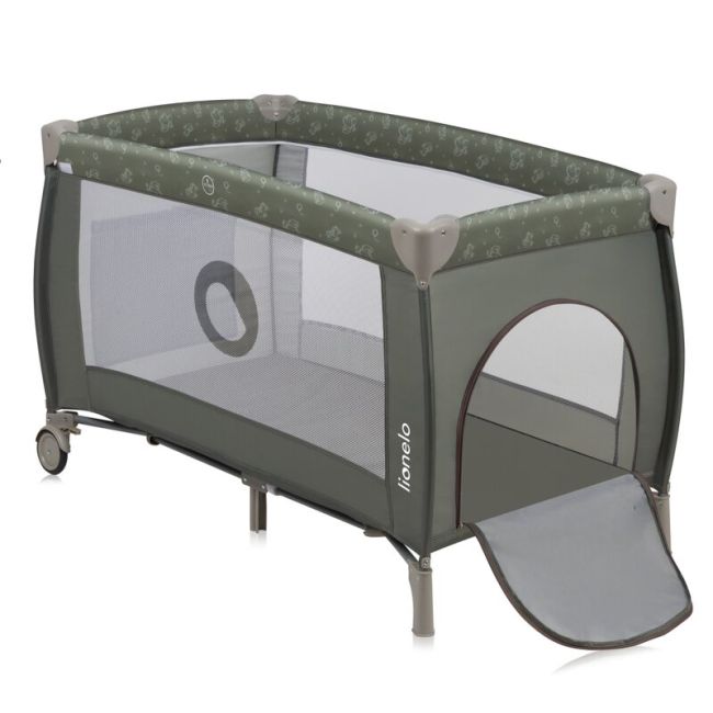 Patut pliant, Lionelo, Sven Plus, 120x60 cm, Cu doua nivele, Cu arcada jucarii, masuta de infasat, vibratii, melodii, conform cu standardele europeane de securitate EN716 si EN12221, Bej Olive BYNLO-SVEN_PLUS_BEIGE_OLIVE