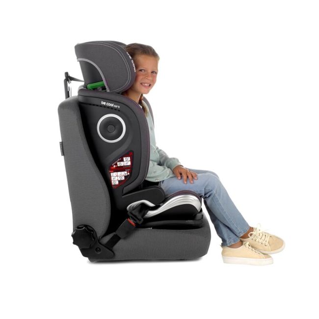 Scaun auto, Be Cool, Mars, I-Size, 100-150 cm, 4-12 ani, Cu isofix, Protectie superioara in caz de impact lateral - SPS, Cu tetiera reglabila, Conform cu standardul european de securitate ECE R129, Iron BYN8420421077979