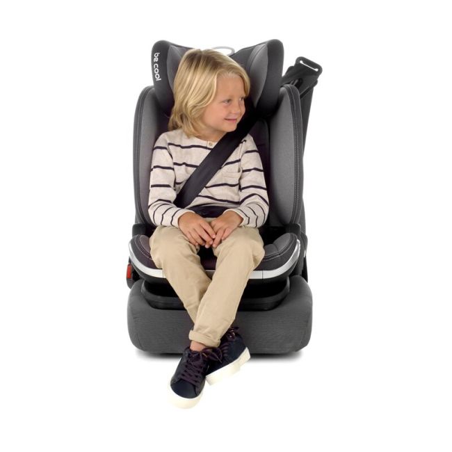 Scaun auto, Be Cool, Mars I-Size, 100-150 cm, 4-12 ani, Cu isofix, Protectie superioara in caz de impact lateral - SPS, Cu tetiera reglabila, Conform cu standardul european de securitate ECE R129, Dark BYN8420421077962