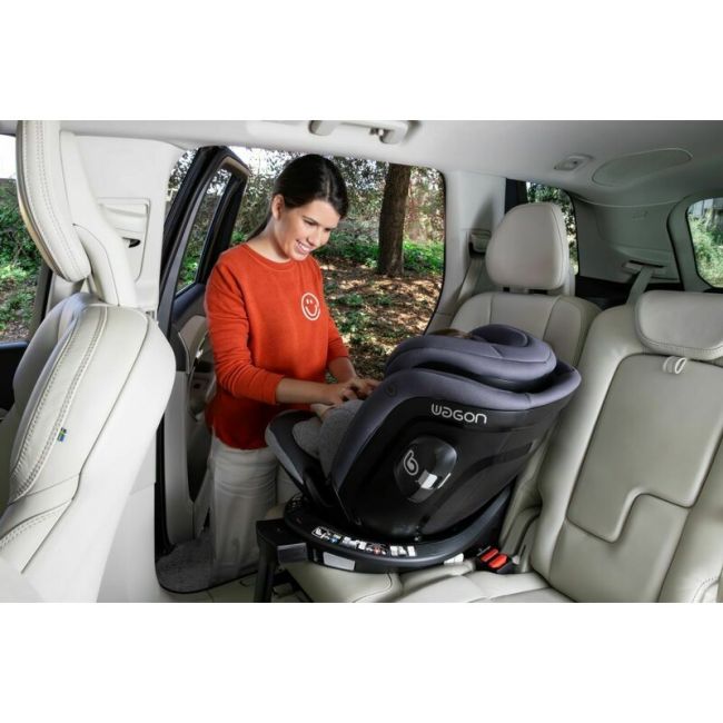 Scaun auto, Be Cool, Wagon I-Size, Rotire 360 grade, 40 - 150 cm, 0 - 36 kg, Cu Isofix si picior stabilizator, Cu protectie laterala de siguranta, Conform cu standardul european de securitate ECE R129, Petrol BYN8420421092750