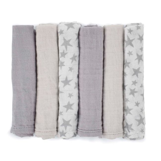 Set 6 scutece, Jane, Din muselina de bambus, Hipoalergenice, 35 x 35 cm, Star BYN8420421089170