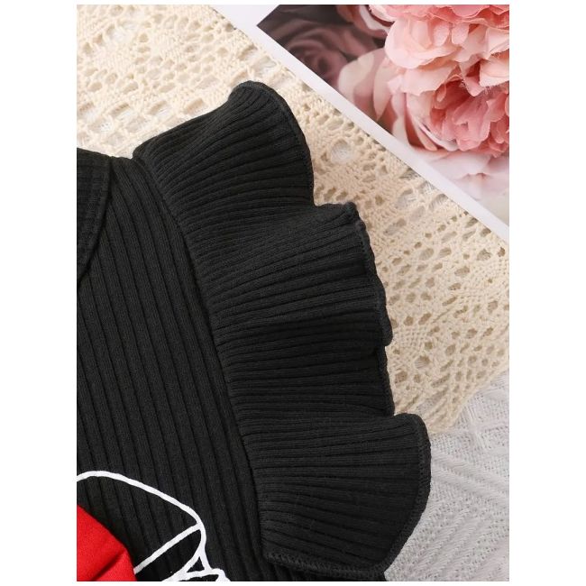 Set pentru fetute cu body si pantaloni cu volane - adorable mbtu120-r2