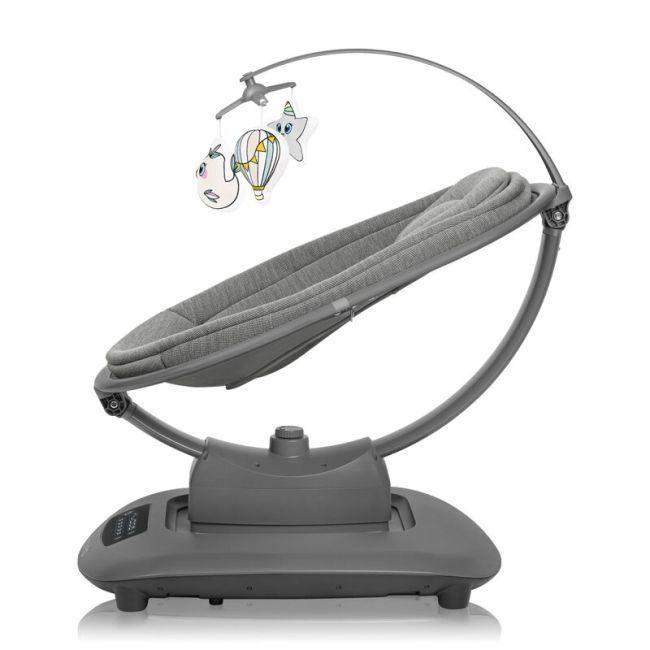 Balansoar si sezlong, Lionelo, Blossom, 5 melodii, 5 moduri de balansare, Cu jucarii, Husa respirabila, 60% bambus, Cu telecomanda, Reglare pozitie scaun pentru somn, Pana la 9 kg, Gri BYNLO-BLOSSOM_GREY_CONCRETE