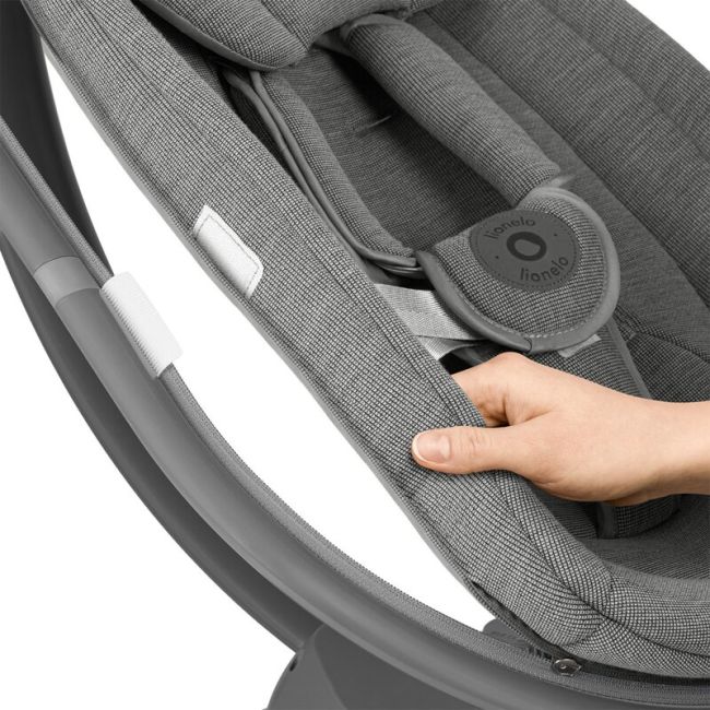 Balansoar si sezlong, Lionelo, Blossom, 5 melodii, 5 moduri de balansare, Cu jucarii, Husa respirabila, 60% bambus, Cu telecomanda, Reglare pozitie scaun pentru somn, Pana la 9 kg, Gri BYNLO-BLOSSOM_GREY_CONCRETE