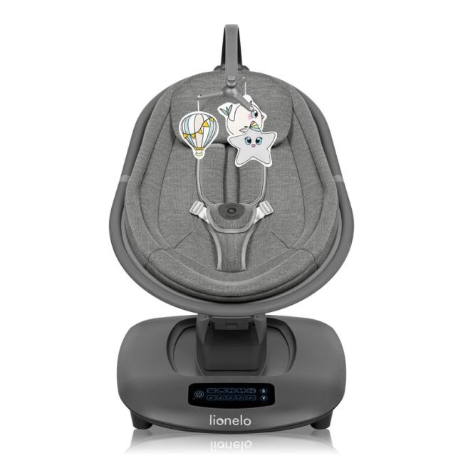 Balansoar si sezlong, Lionelo, Blossom, 5 melodii, 5 moduri de balansare, Cu jucarii, Husa respirabila, 60% bambus, Cu telecomanda, Reglare pozitie scaun pentru somn, Pana la 9 kg, Gri BYNLO-BLOSSOM_GREY_CONCRETE