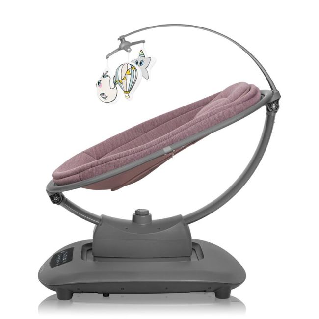 Balansoar si sezlong, Lionelo, Blossom, 5 melodii, 5 moduri de balansare, Cu jucarii, Husa respirabila, 60% bambus, Cu telecomanda, Reglare pozitie scaun pentru somn, Pana la 9 kg, Mov BYNLO-BLOSSOM_PINK_MAUVE