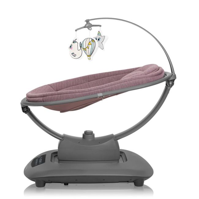 Balansoar si sezlong, Lionelo, Blossom, 5 melodii, 5 moduri de balansare, Cu jucarii, Husa respirabila, 60% bambus, Cu telecomanda, Reglare pozitie scaun pentru somn, Pana la 9 kg, Mov BYNLO-BLOSSOM_PINK_MAUVE