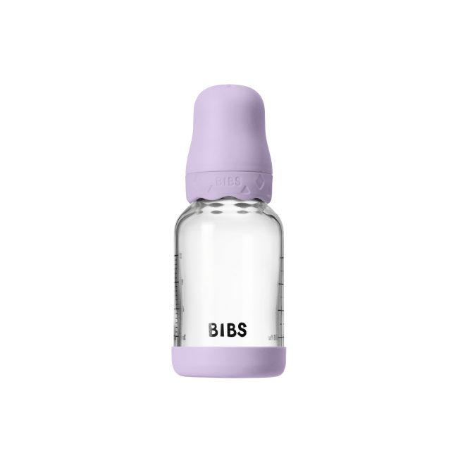 Bibs - set complet biberon boheme din sticla anticolici cu tetina din latex, flux lent, 120 ml, violet sky bbb50192291