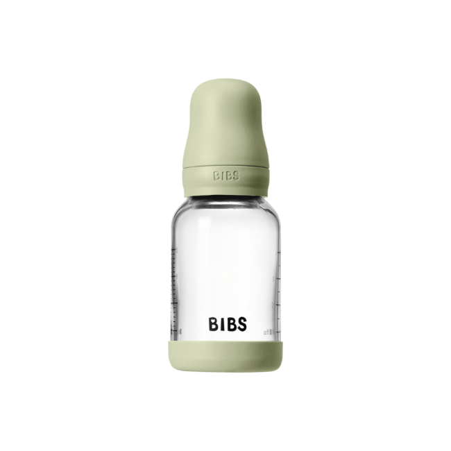 Bibs - set complet biberon din sticla anticolici cu tetina din latex, flux lent, 120 ml, sage bbb5019250