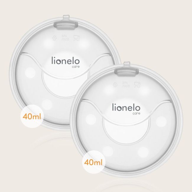 Colector de lapte, Lionelo, Milky, 2 buc, Se potriveste tuturor sutienelor, Cutie depozitare igienica inclusa, Fara bisfenol A, Capacitate 40 ml, Transparent BYNLOC-MILKY_PLUS