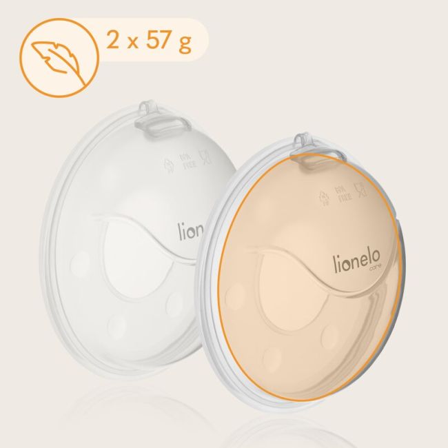 Colector de lapte, Lionelo, Milky, 2 buc, Se potriveste tuturor sutienelor, Cutie depozitare igienica inclusa, Fara bisfenol A, Capacitate 40 ml, Transparent BYNLOC-MILKY_PLUS