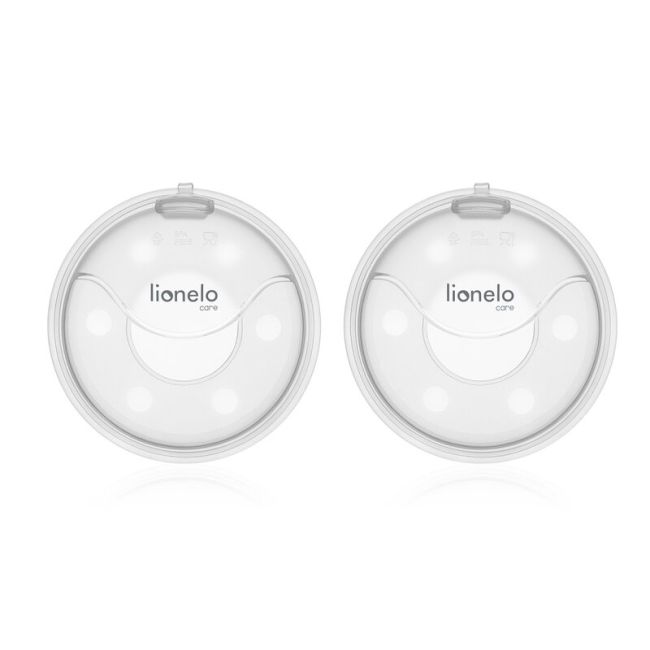 Colector de lapte, Lionelo, Milky, 2 buc, Se potriveste tuturor sutienelor, Cutie depozitare igienica inclusa, Fara bisfenol A, Capacitate 40 ml, Transparent BYNLOC-MILKY_PLUS