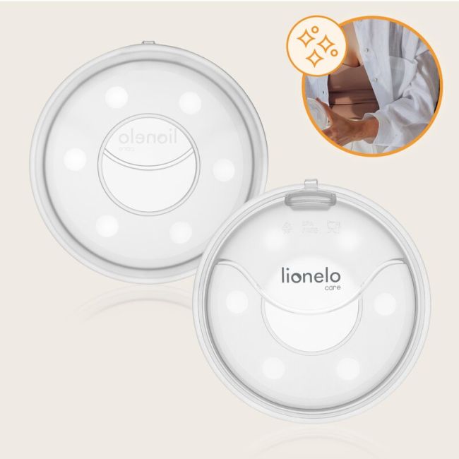Colector de lapte, Lionelo, Milky, 2 buc, Se potriveste tuturor sutienelor, Cutie depozitare igienica inclusa, Fara bisfenol A, Capacitate 40 ml, Transparent BYNLOC-MILKY_PLUS