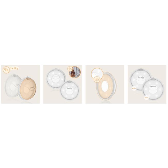 Colector de lapte, Lionelo, Milky, 2 buc, Se potriveste tuturor sutienelor, Cutie depozitare igienica inclusa, Fara bisfenol A, Capacitate 40 ml, Transparent BYNLOC-MILKY_PLUS