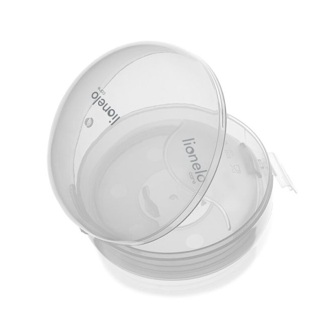 Colector de lapte, Lionelo, Milky, 2 buc, Se potriveste tuturor sutienelor, Cutie depozitare igienica inclusa, Fara bisfenol A, Capacitate 40 ml, Transparent BYNLOC-MILKY_PLUS