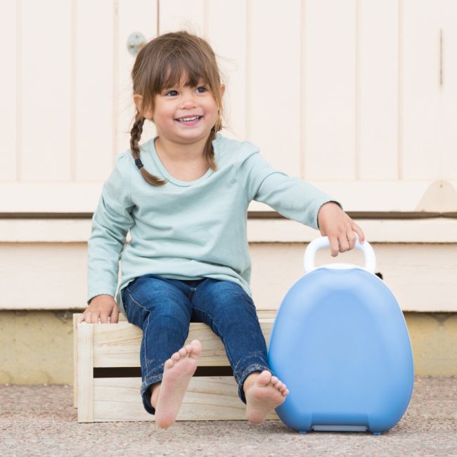 Olita portabila cu capac si maner My Carry Potty, Bleu pastel