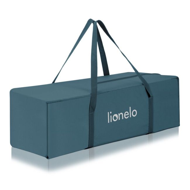Patut pliant, Lionelo, Flower, Cu doua nivele, Cu arcada, Geanta transport, Masuta de infasat, Bara cu jucarii, Fereastra laterala, 120x60 cm, Conform cu standardele europeane de securitate EN 716 si EN12221, Verde BYNLO-FLOWER_GREEN_TURQUOISE