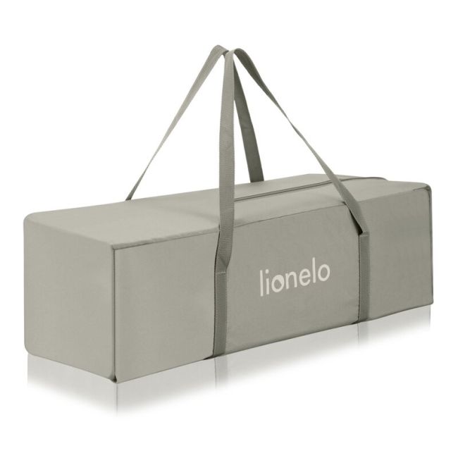 Patut pliant, Lionelo, Laura, 102 x 74 cm, Cu doua nivele, Functie de tarc, Cu roti, Include salteluta si geanta de transport, Pereti din plasa, Deschidere laterala, Pana la 15 kg, 0 luni +, Bej BYNLO-LAURA_BEIGE_SAND