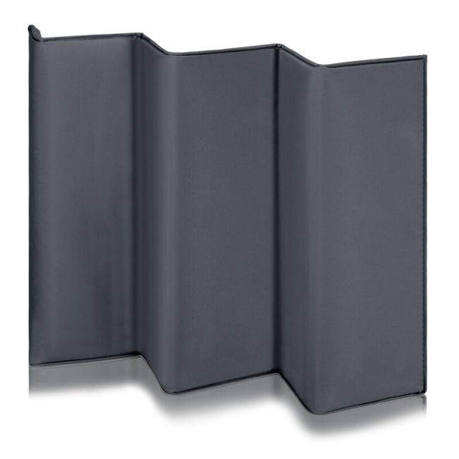 Patut pliant, Lionelo, Laura, 102 x 74 cm, Cu doua nivele, Functie de tarc, Cu roti, Include salteluta si geanta de transport, Pereti din plasa, Deschidere laterala, Pana la 15 kg, 0 luni +, Gri BYNLO-LAURA_GREY_CONCRETE
