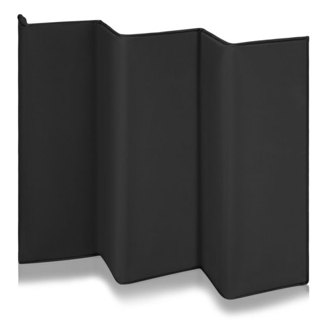 Patut pliant, Lionelo, Laura, 102 x 74 cm, Cu doua nivele, Functie de tarc, Cu roti, Include salteluta si geanta de transport, Pereti din plasa, Deschidere laterala, Pana la 15 kg, 0 luni +, Negru BYNLO-LAURA_BLACK_CARBON