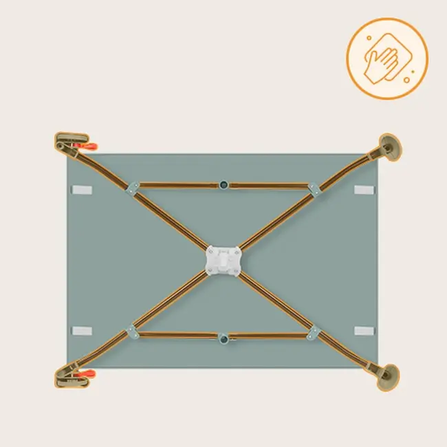 Patut pliant, Lionelo, Laura, 102 x 74 cm, Cu doua nivele, Functie de tarc, Cu roti, Include salteluta si geanta de transport, Pereti din plasa, Deschidere laterala, Pana la 15 kg, 0 luni +, Verde BYNLO-LAURA_GREEN_SAGE